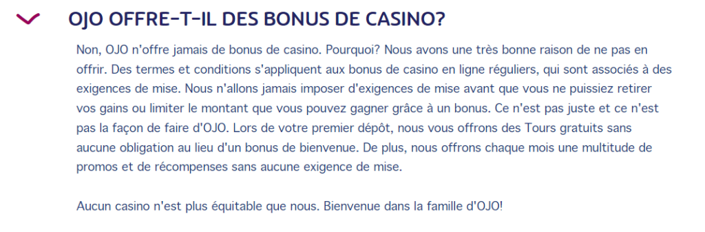 Bonus play ojo casino