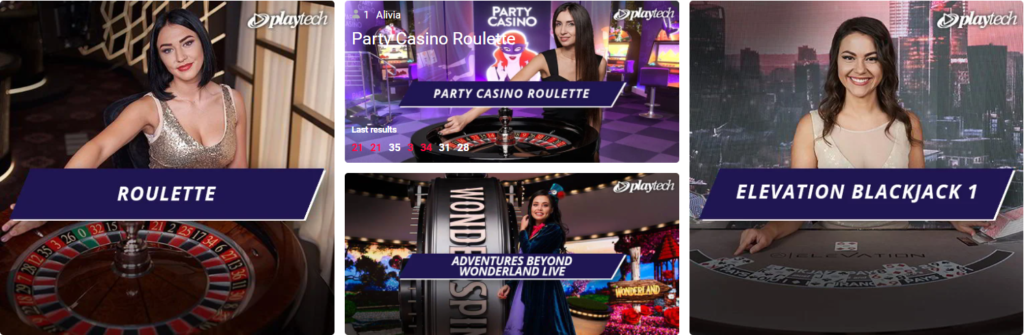 Le live casino de party casino par playtech