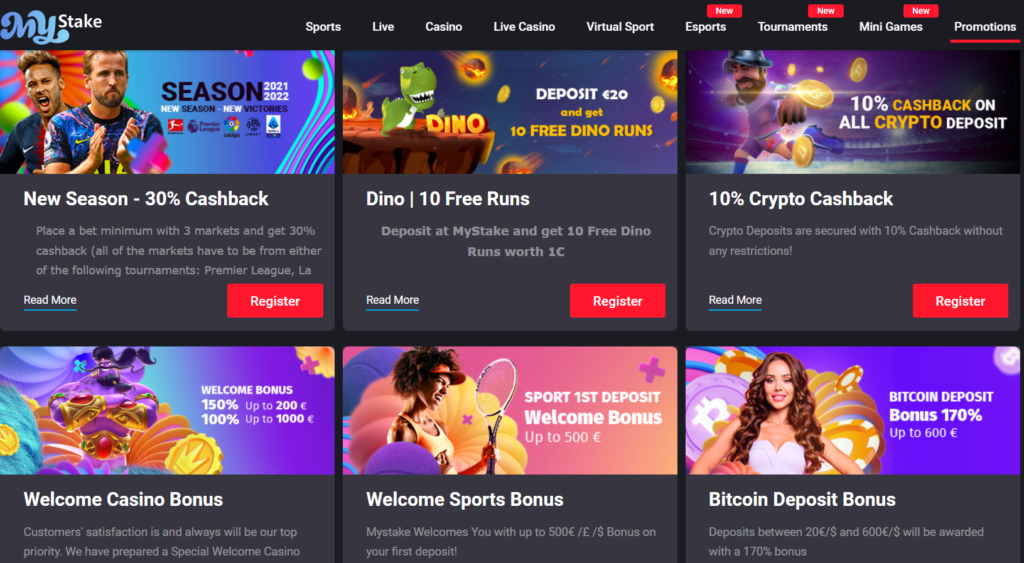 mystake se distingue de la competiton par le nombre de bonus qui est proposé sur le casino