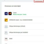 faire un depot en choisissant l'option idebit