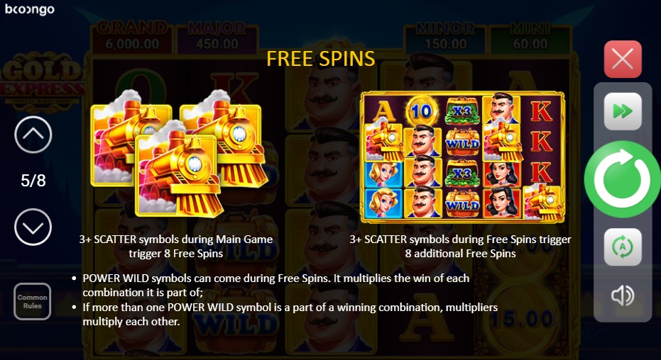 les free spins se declenchent en obtenant les 3 symboles train