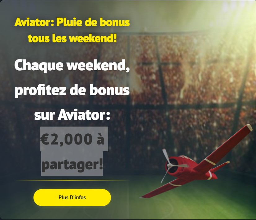 un bonus aviator de 2000 dollars chaque semaine