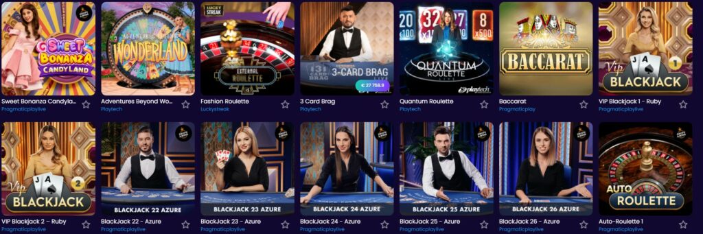 vous pourrez retrouver tous les plus grands jeux de casino en direct sur bitdreams