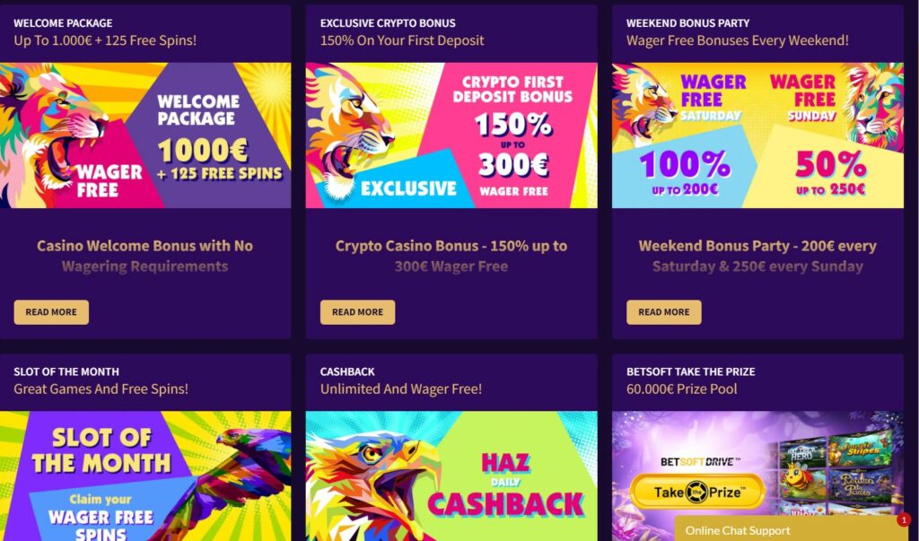 haz casino offre de nombreuses promotions pour ses joueurs