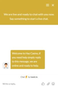 le service client de haz casino est disponible 24h sur 24