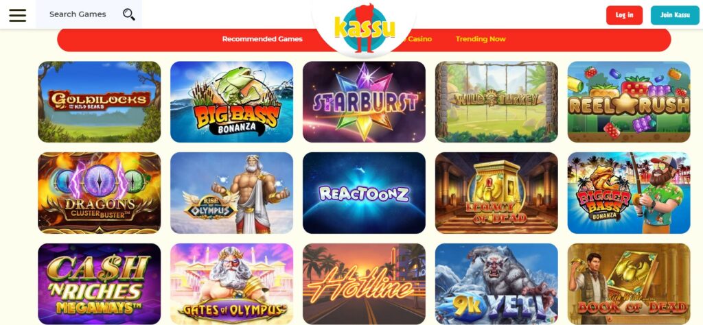 Kassu casino possede un catalogue de machine a sous complet