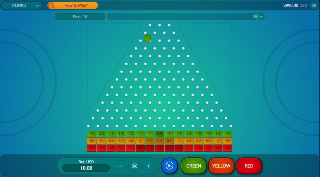 lancer la boule par le milieu est une bonne strategie a plinko casino