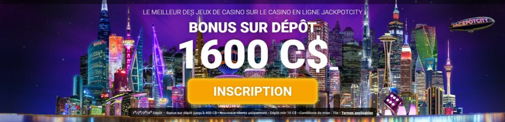 le bonus d'inscription de jackpotcity est assez genereux