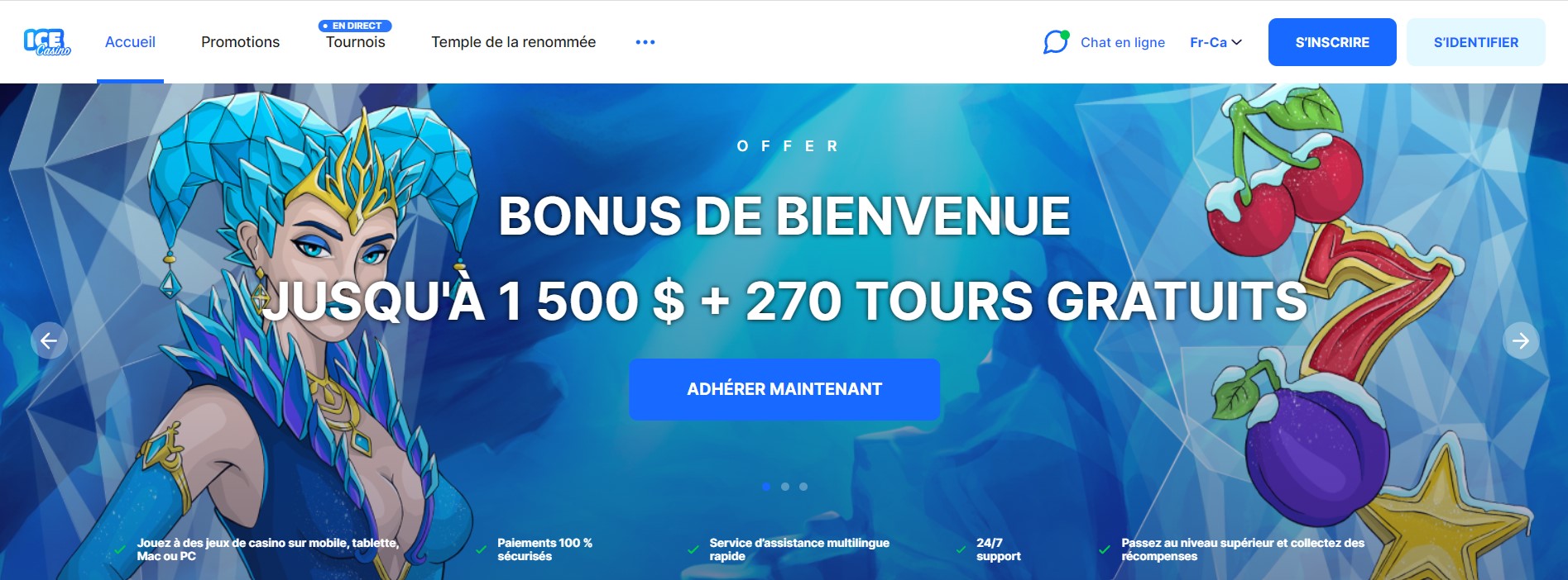 Ice Casino: Bonus jusqu’à 1 500 CAD$ - DatSlots.com