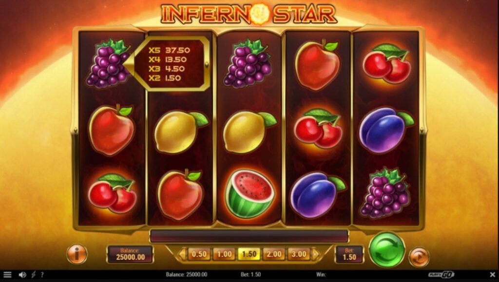 Inferno star est une machine a sous au graphisme coloré