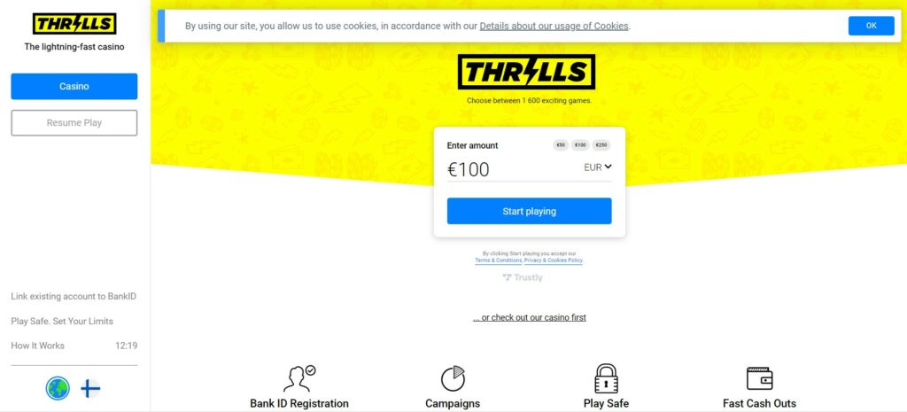 Thrills casino est un nouveau venu dans le monde du casino en ligne