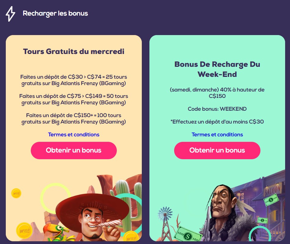 Wild casino offre de nombreux tournois et promotions en dehors du bonus de bienvenue