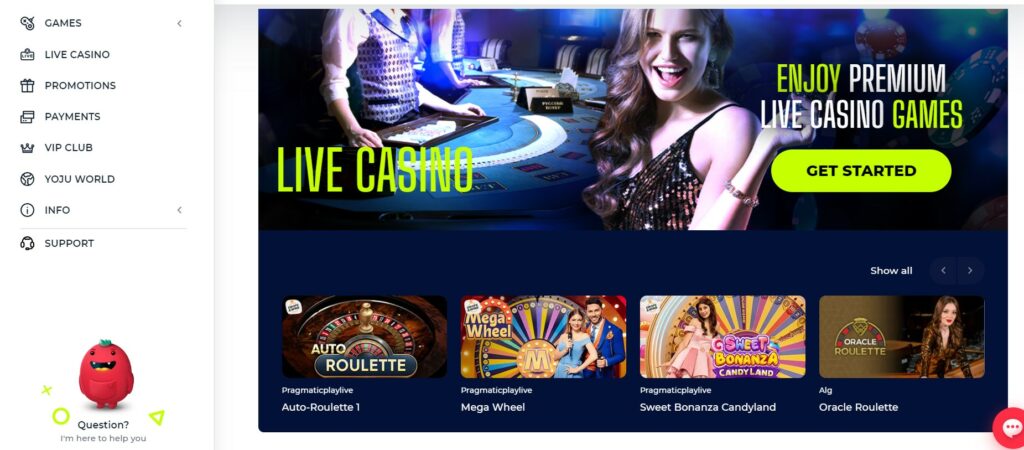 Yoju Casino propose un design super sympa avec des petits perso vraiment mignons