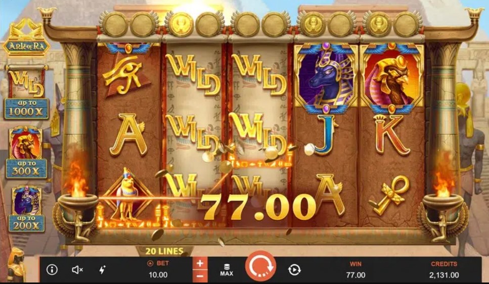 ark of ra reprend le design des slots egyptiens que l'on aime tant