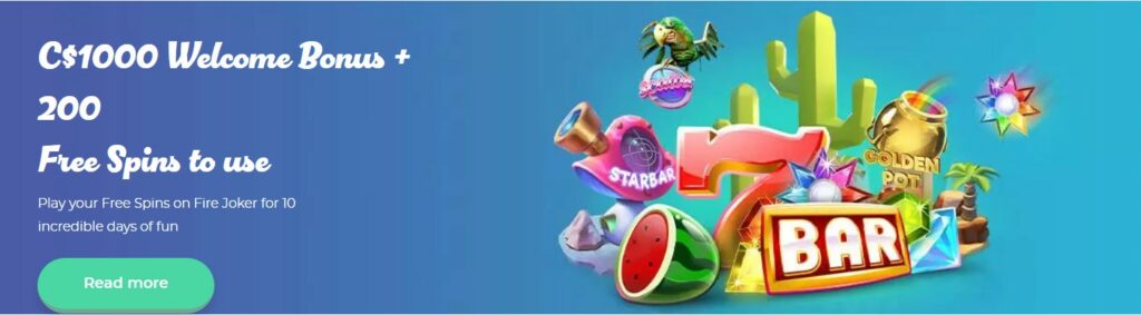 casino joy offre un bonus de bienvenue de 1000$ et 200 free spins