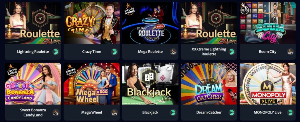 hellspin a une selection de jeux de casino en direct