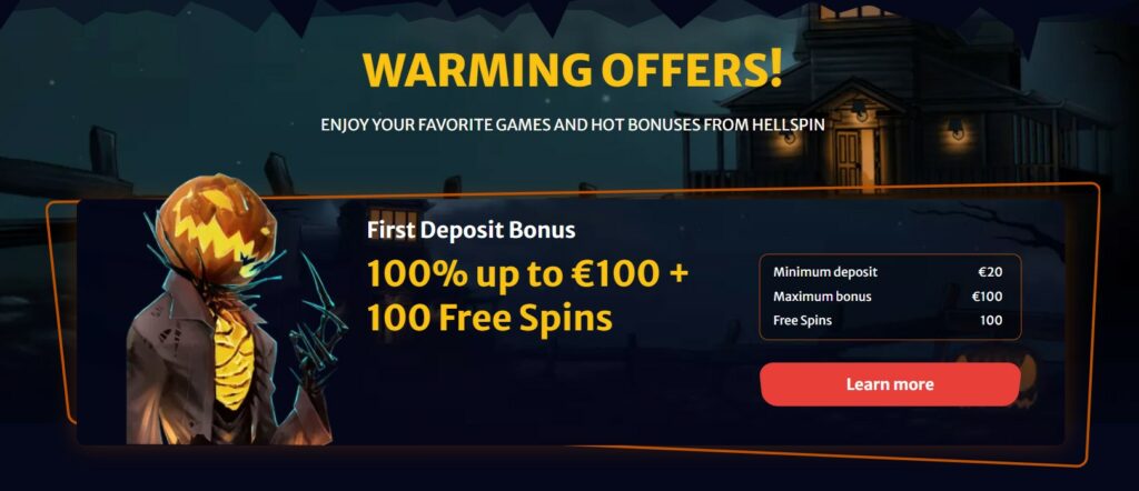 hellspin possede un bonus de bienvenue de 1250 $