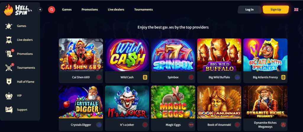 hellspin propose un design ambitieux et demoniaque