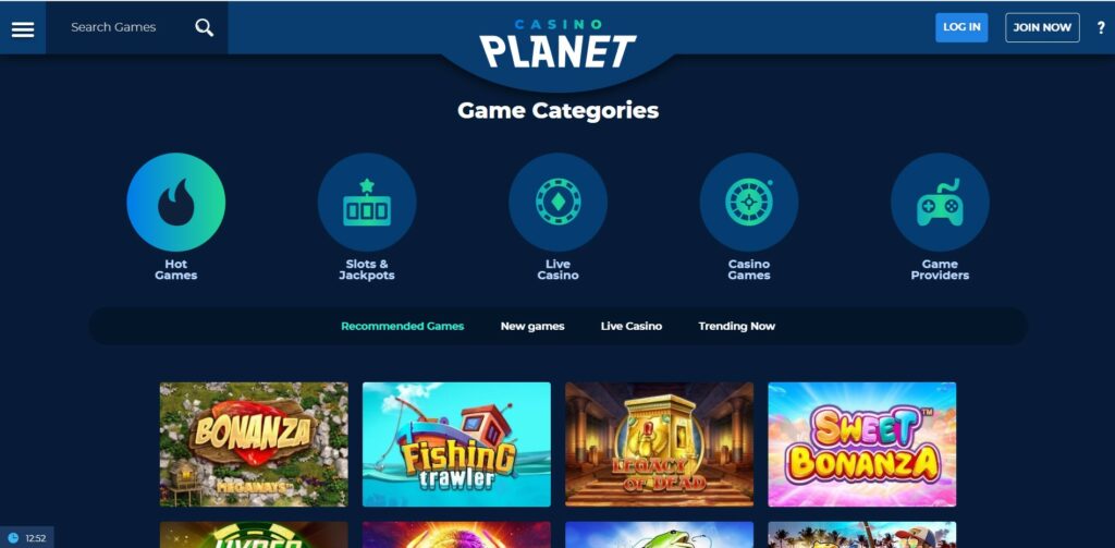 j'apprecie vraiment le design coloré de casino planet