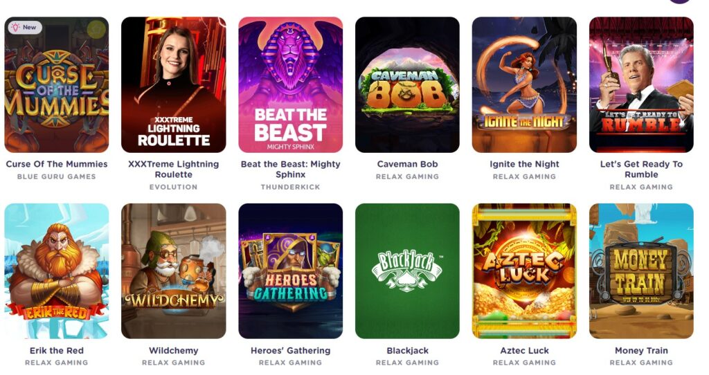Un grand choix de machines a sous et de jeux de live casino est disponible sur casiqo