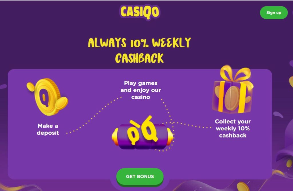 le cashback de casiqo rembourse 10%