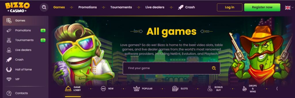 le design de bizzo casino est peut etre legerement surcharge