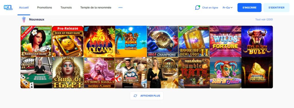 le design de ice casino est plutot rafraichissant