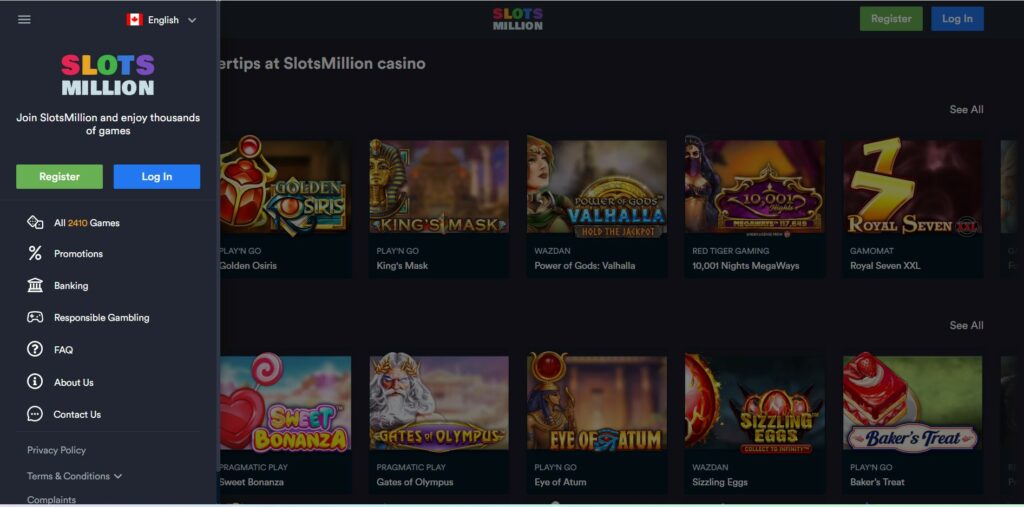 Avec un design plutot sobre Slots Million ne casse pas les codes du genre