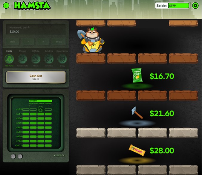 Hamsta est un crash game interessant avec un design particulier