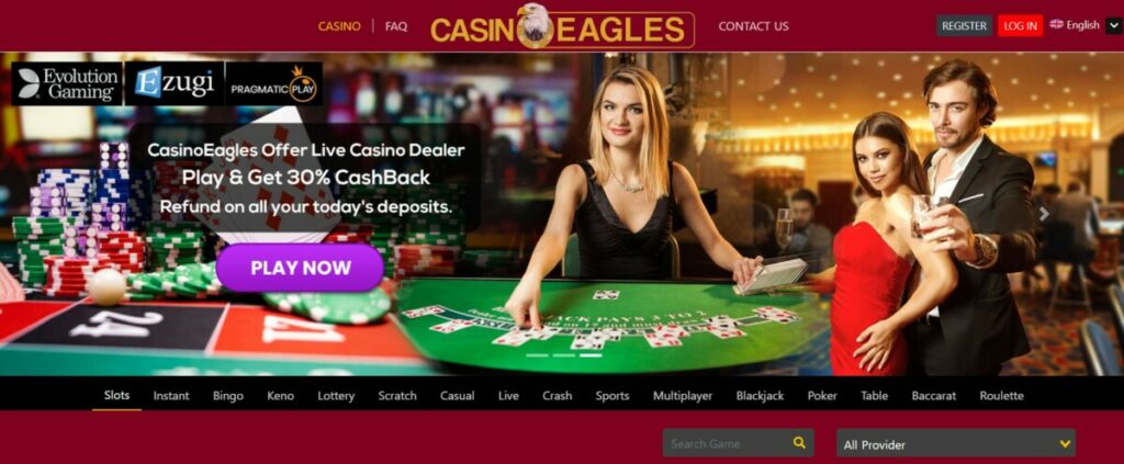 casino eagles propose un design simple a prendre en main