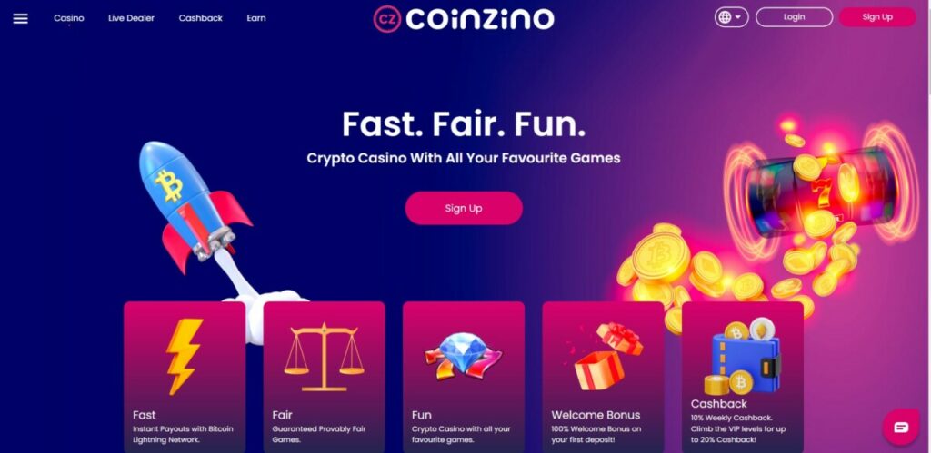 Accueil de coinzino casino